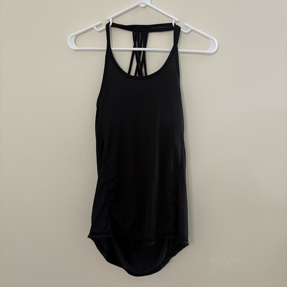 Kyodan Women’s XS Black Sporty Tank Top Bra Shelf Workout Non Padded